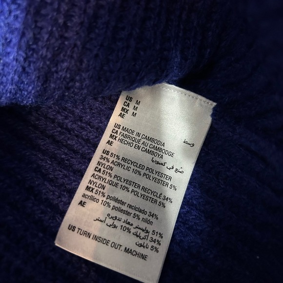 INC International Concepts Cold Shoulder Turtleneck Sweater Button Detail Size M - Picture 6 of 8